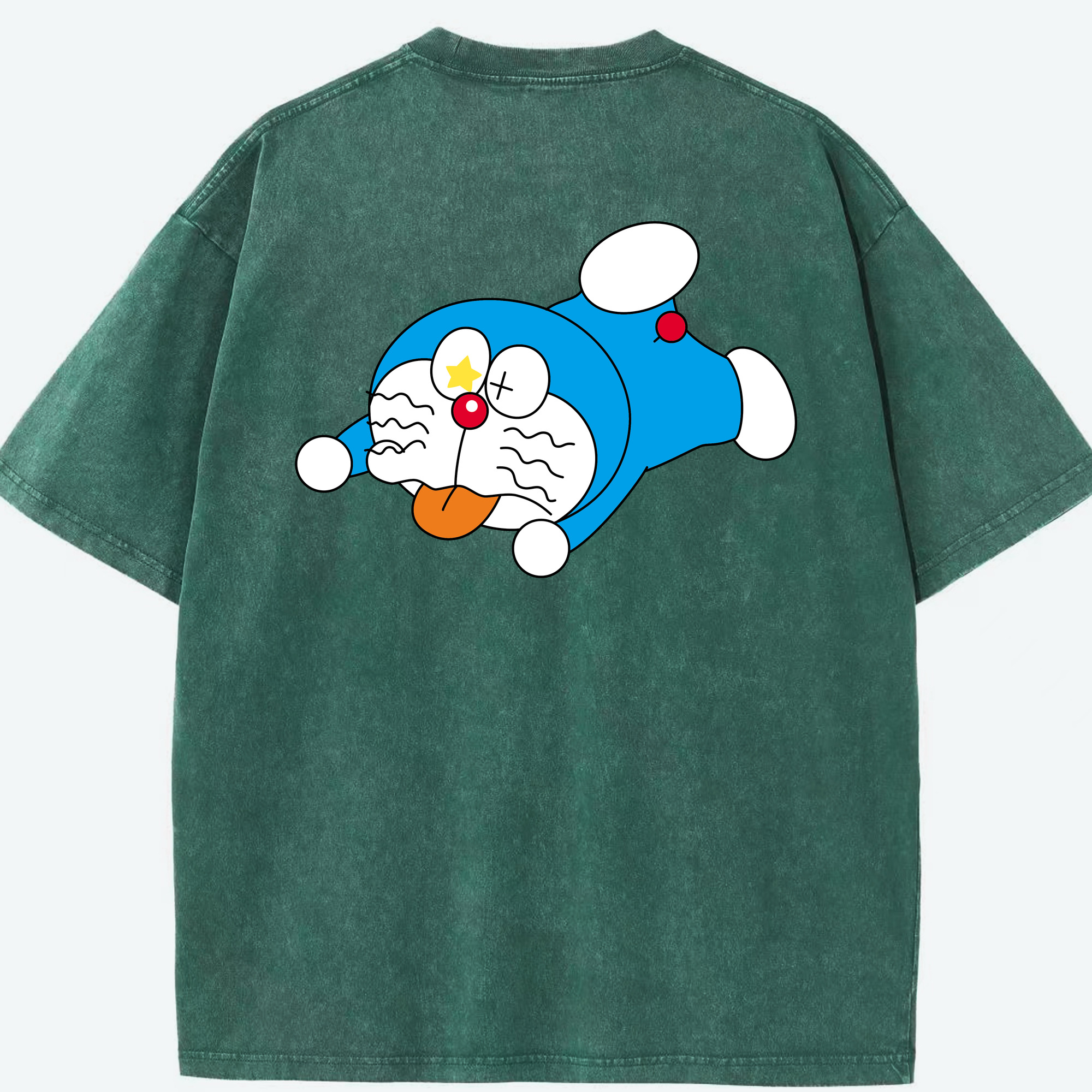 （画像用） ドラえもん Doraemon 綿100% ヴィンテージ風 半袖Tシャツ（背面プリント）